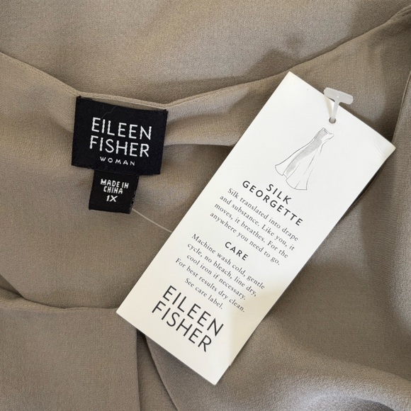 Eileen Fisher Silk Georgette Roundneck Jacket with Front Clasp - Picture 5 of 6